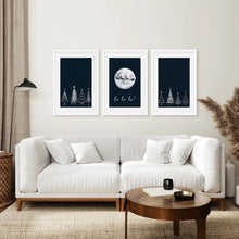 Load image into Gallery viewer, Magic Christmas Holiday Wall Art Decor Prints. White Frames with Mat for Living Room.
