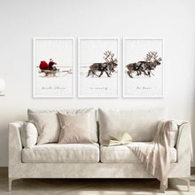 Load image into Gallery viewer, Trendy Wall Art Decor Set of 3 Prints. White Frames Above the Sofa.
