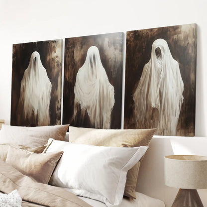 Moody Halloween Autumn Art Set Decoration Posters. Stretched Canvas for Bedroom.