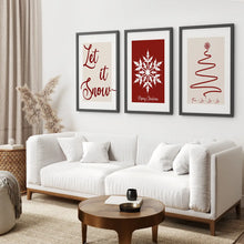 Load image into Gallery viewer, Modern Large Holiday Xmas Tree Art Poster. Black Frames for Living Room.
