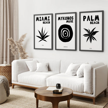 Trendy Modern Home Wall Art.Black Frames for Living Room.