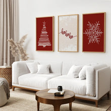 Load image into Gallery viewer, Ho Ho Ho Holiday Art Home Decor Set. Thin Wood Frames for Living Room.
