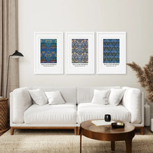 Load image into Gallery viewer, Neutral Art Set of 3 Piece Modern Room Decor. White Frames with Mat Above the Sofa.
