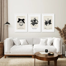 Load image into Gallery viewer, Merry Christmas Trendy Modern Prints. White Frames with Mat Above the Sofa.
