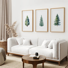 Load image into Gallery viewer, Trendy Large Posters Xmas Tree Home Decor Set. Thin Wood Frames with Mat for Living Room.
