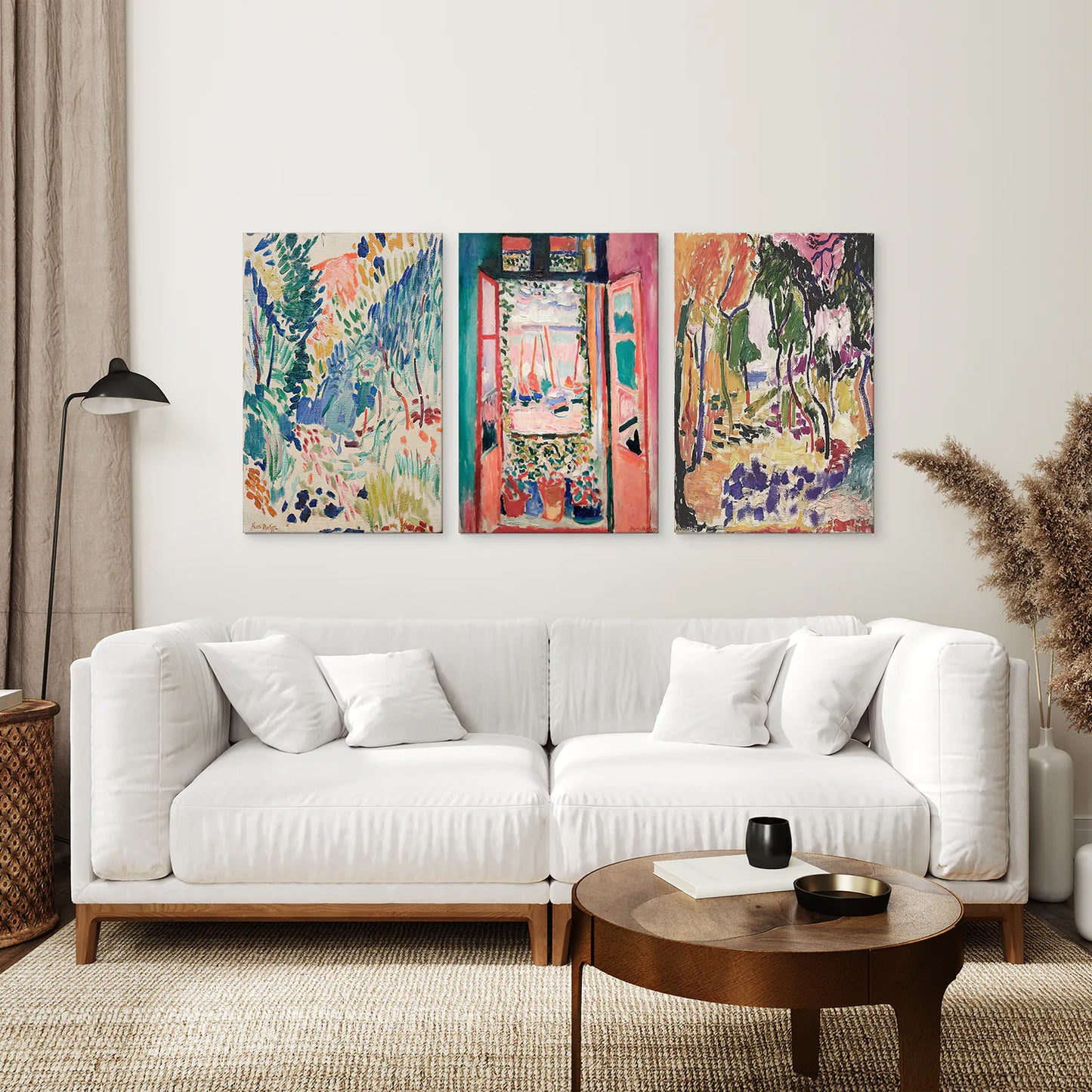 Trendy Watercolor Abstract Painting Art. Stretched Canvas for Living Room.