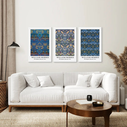 Morris Canvas Trendy Wall Art Set. Stretched Canvas Above the Sofa.