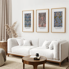 Load image into Gallery viewer, Morris Patterns Trendy Art Decor Posters. Thinwood Frames with Mat Over the Coach.
