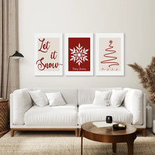 Load image into Gallery viewer, Magical Christmas Art Decor Canvas Set. Stretched Canvas Over the Coach.

