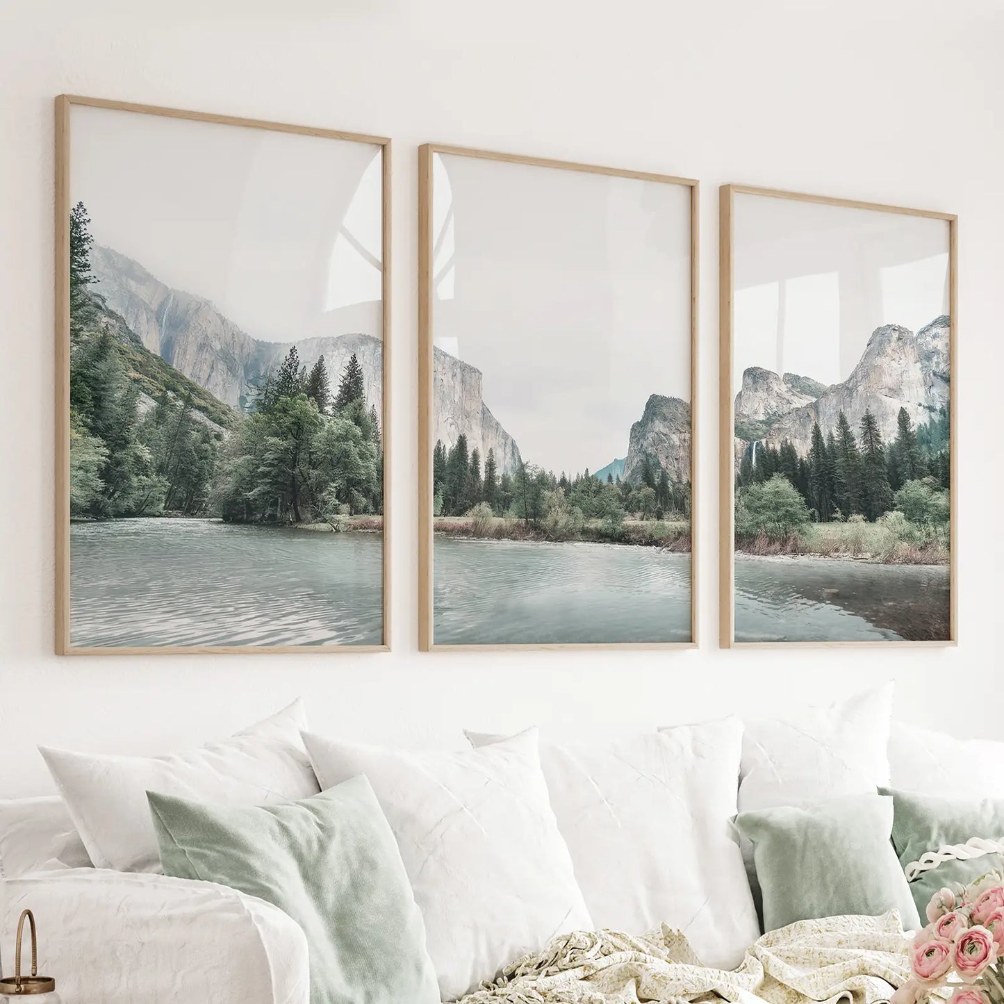 Yosemite Valley Triptych. US National Park Wall Art Prints