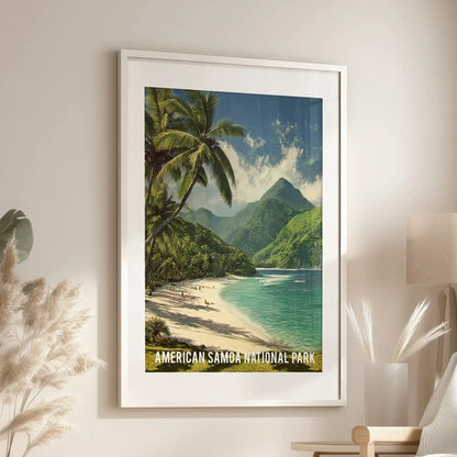 Framed with white matting, this beach poster brightens the space beside a window chair, its soft sand and sky adding calm to the living room.