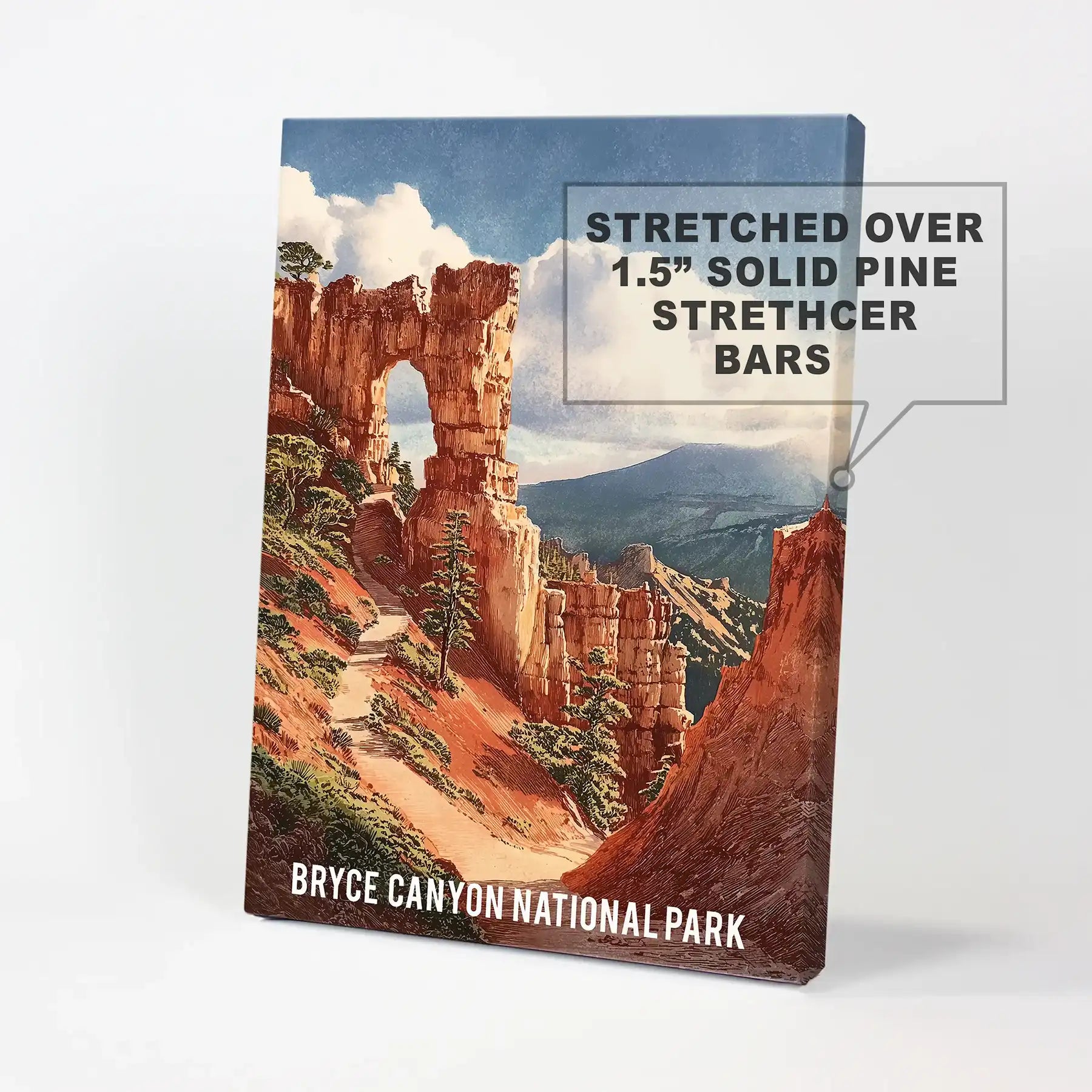 Utah national park landscape single wall decor on unframed canvas, ideal for hanging alone or layering for a clean, modern gallery look. Crisp and modern.