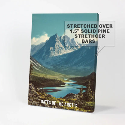 Brooks Range mountains wall picture print comes on a gallery-wrapped canvas, delivering rugged Alaskan peaks in a clean, modern piece for any wall.