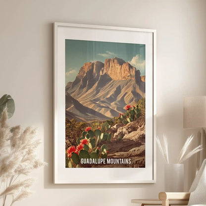 Single southwestern landscape piece in a white matte frame rests near a reading chair, filling the lounge with soft canyon color.