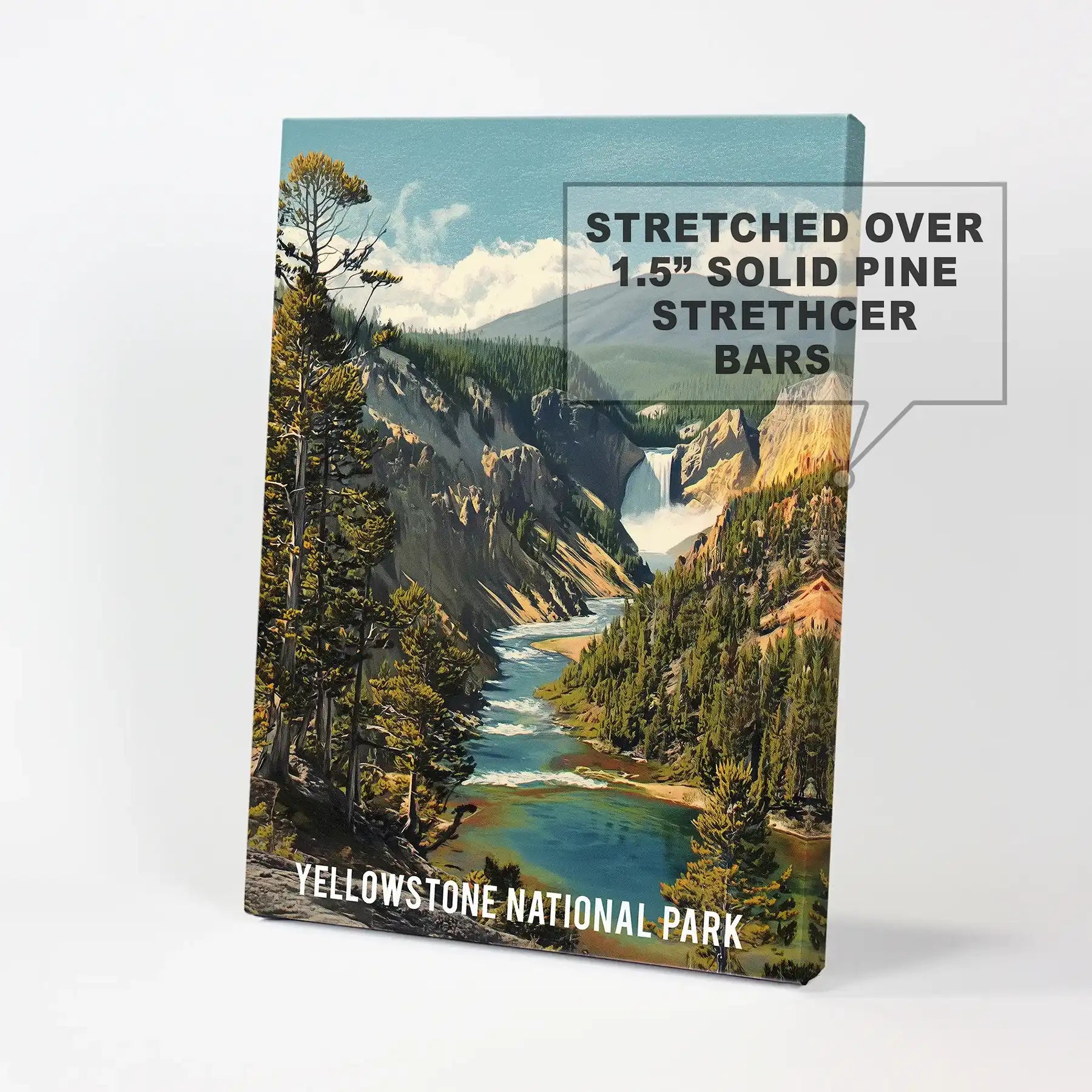 Colorful hot springs single panel wall art celebrates Yellowstone’s geothermal hues as a canvas print, ready to hang or mix into a travel wall.