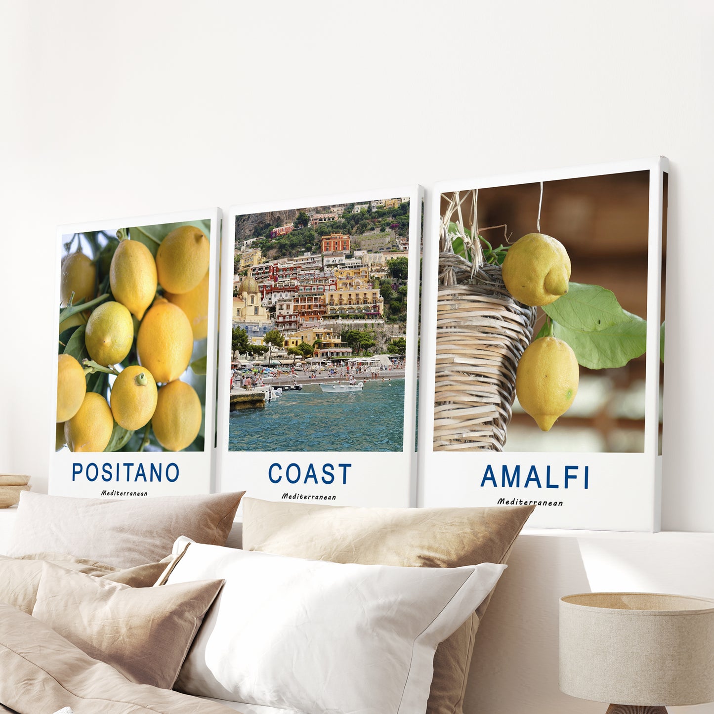 Italy Travel Decor Set of 3. Amalfi Lemons Wall Art Prints