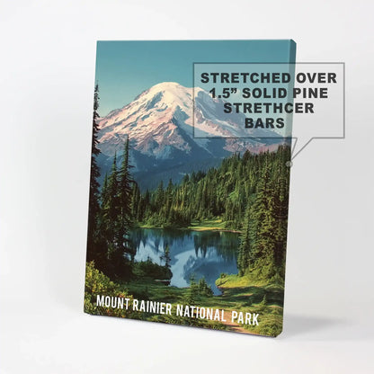 Carbon Glacier vista individual art print on unframed canvas showcases rugged ice and shadowed ridges, bringing bold national park wall art to any corner.