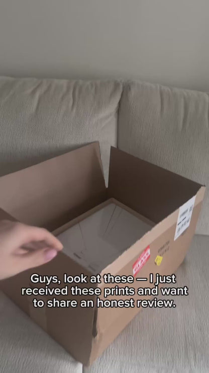 Customer video review of winter skiing black and white framed prints set by Wall Art Set