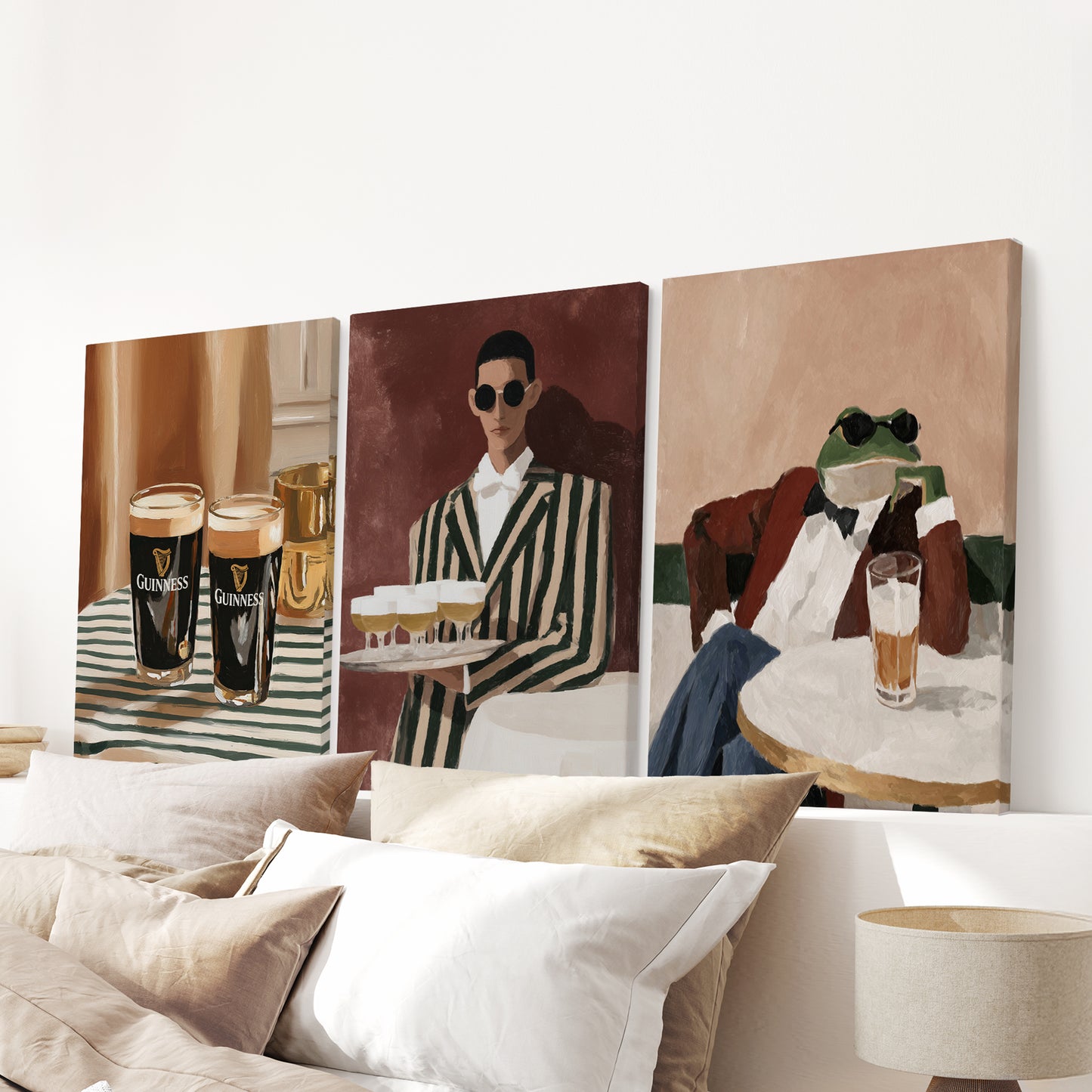 Bar Wall Art Set of 3. Whimsical Eclectic Kitchen Decor