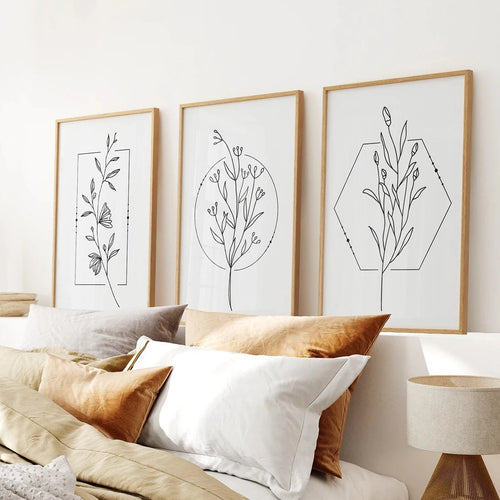 Minimal Floral Wall Art Prints - Set of 3 Pieces – Wall Art Set