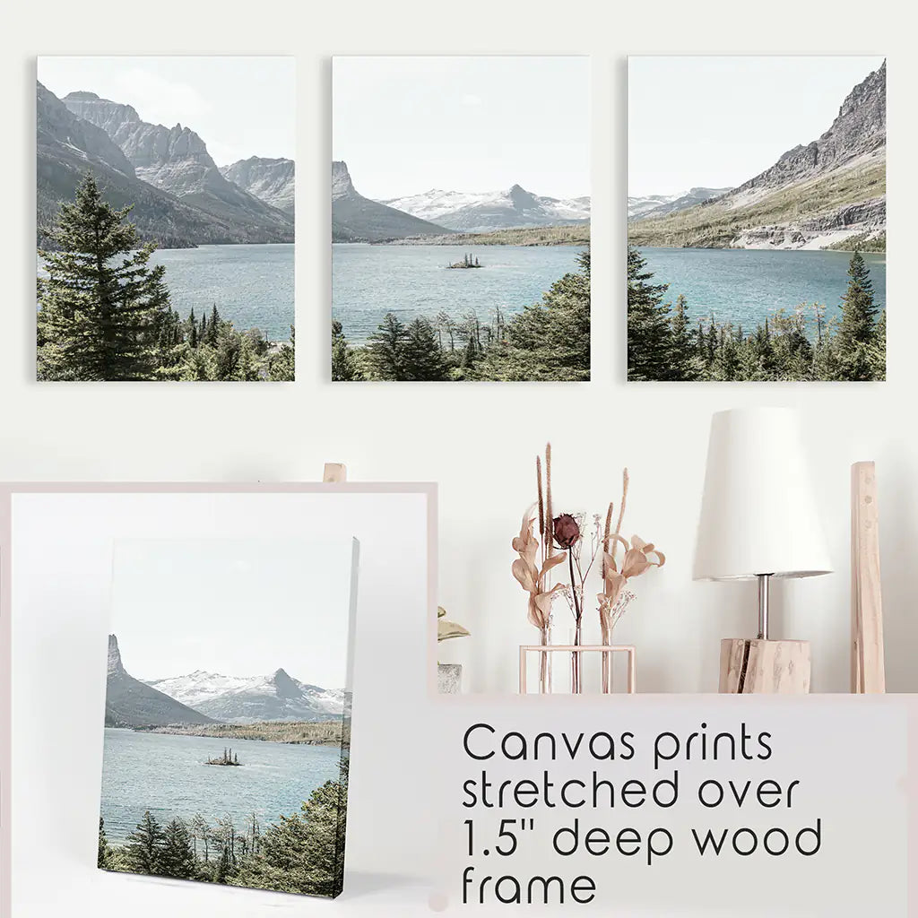 Glacial Lake (A) Framed hot Canvas Print