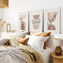 Load image into Gallery viewer, Abstract Watercolor Set of 3 Boho Prints. Tropical Leaves
