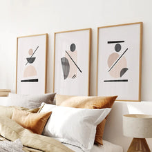 Load image into Gallery viewer, Mid-Century Modern Art Set: 3 Piece Geometric Abstract Prints
