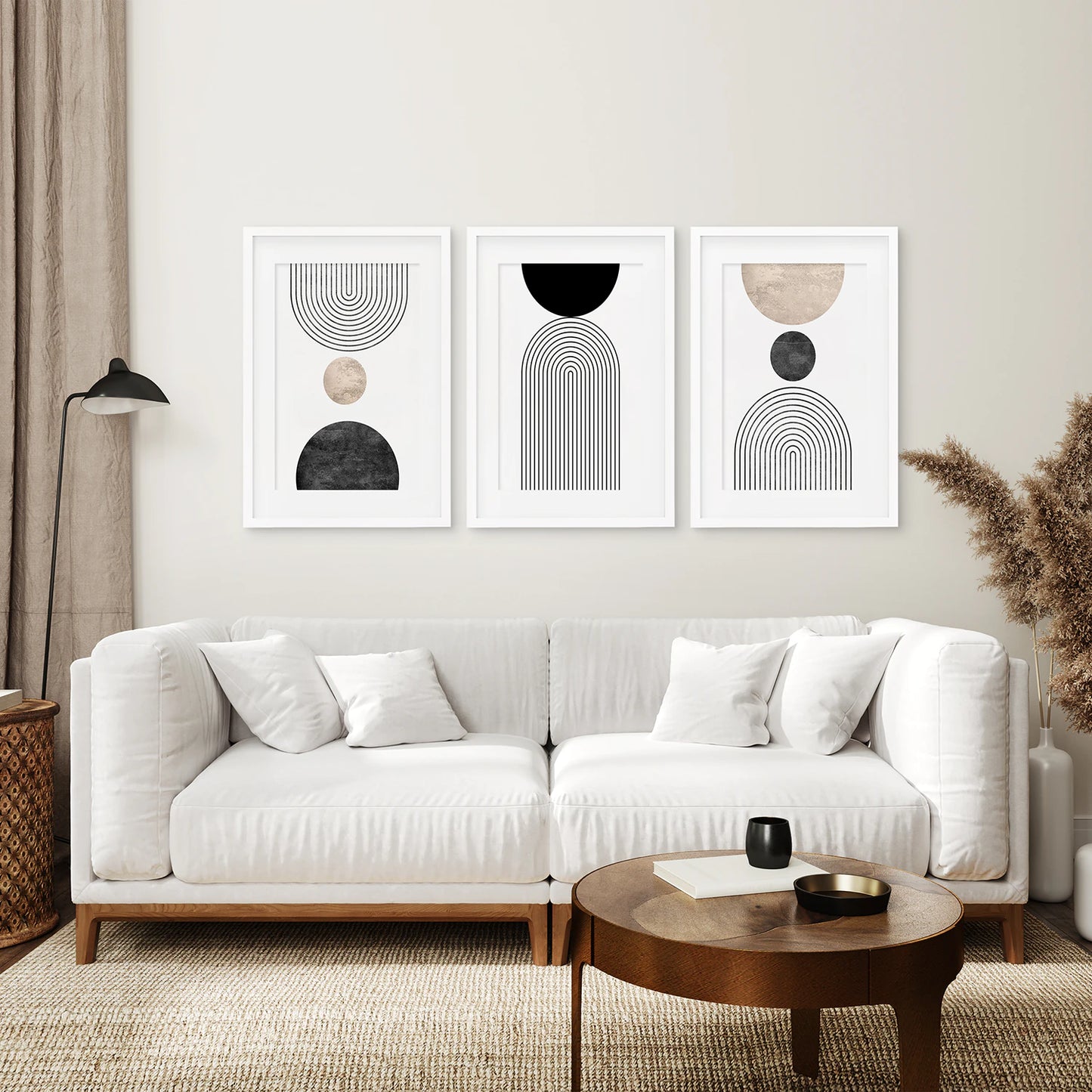 Neutral Mid-Century Modern Wall Art | Set of 3