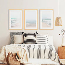 Load image into Gallery viewer, Minimalist Neutral Ocean Beach Wall Art Set of 3 Pieces
