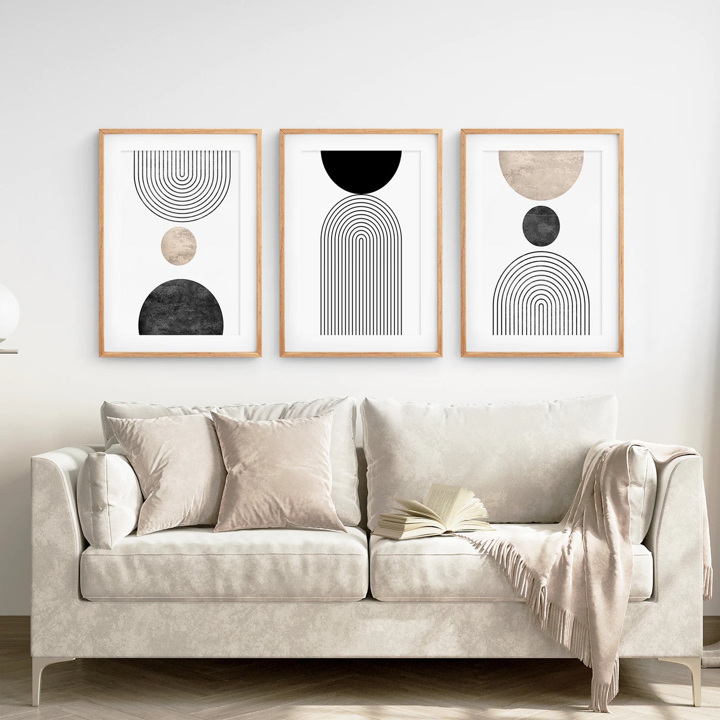 Neutral Mid-Century Modern Wall Art | Set of 3