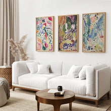 Load image into Gallery viewer, Japanese Garden Set of 3 Posters. Abstract Eclectic Art. Thinwood Frame. Living Room
