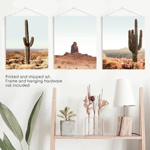 Load image into Gallery viewer, Sedona Red Rocks Arizona Nature Wall Art Set of 3 Prints with Cacti in the Desert. Unframed Photography
