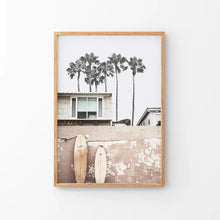 Load image into Gallery viewer, California Coastal Lifestyle Print. Summer Beach. Thin Wood Frame
