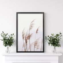 Load image into Gallery viewer, Beige Dried Grass Print. Summer Field. Black Frame
