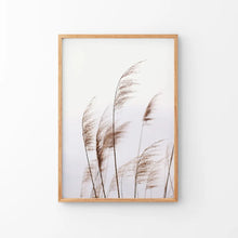 Load image into Gallery viewer, Beige Dried Grass Print. Summer Field. Thin Wood Frame
