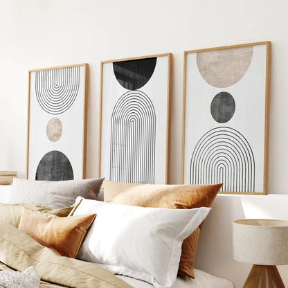 Neutral Mid-Century Modern Wall Art | Set of 3