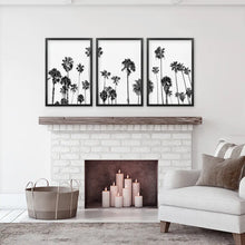 Load image into Gallery viewer, Black White Palm Trees Triptych
