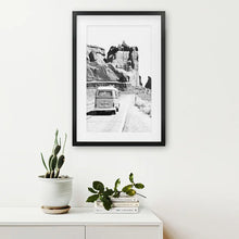 Load image into Gallery viewer, Black White Van Camper Poster. Utah National Park Theme. Black Frame with Mat
