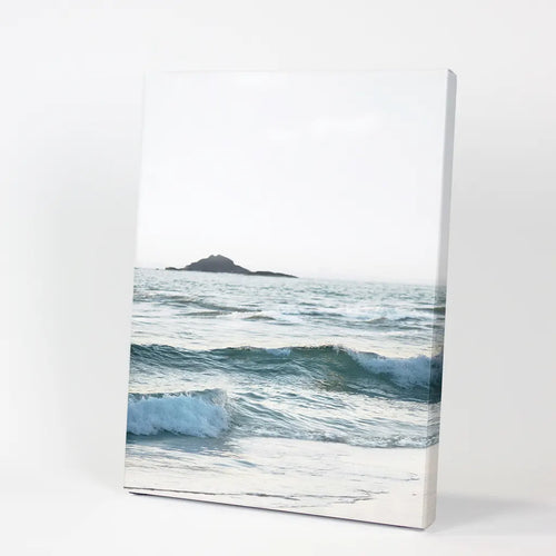 Ocean Beach Print. Blue Waves, Rocks – Wall Art Set