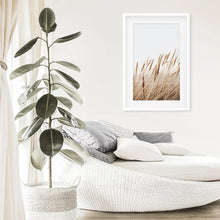 Load image into Gallery viewer, Bohemian Pampas Grass Print. Nature Inspired Theme. White Frame with Mat
