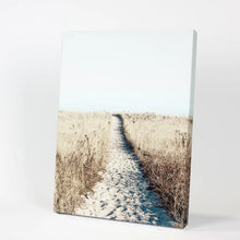 Load image into Gallery viewer, Calm Beach Wall Art Print. Sand Dunes, Dried Grass. Canvas Print
