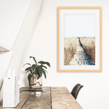Load image into Gallery viewer, Calm Beach Wall Art Print. Sand Dunes, Dried Grass
