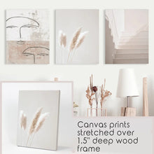 Load image into Gallery viewer, Minimalist Faces, Grass, Stairway. Boho Wall Art. Canvas Prints
