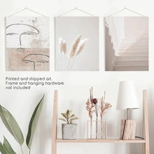 Load image into Gallery viewer, Minimalist Faces, Grass, Stairway. Boho Wall Art. Unframed Prints
