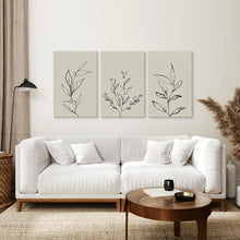 Load image into Gallery viewer, 3 Piece Contemporary Art Set of Posters. One Line Drawing. Canvas Print. Living Room

