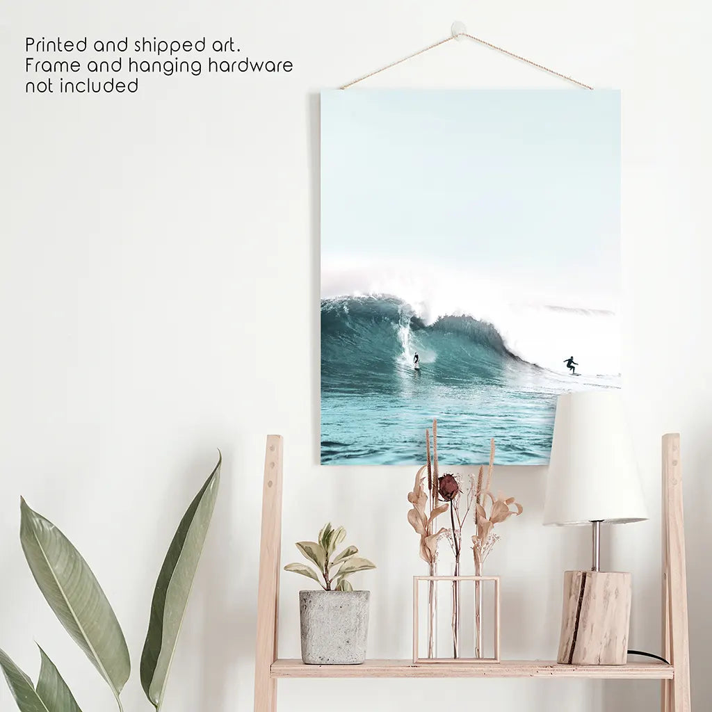 California Blue Surfing Waves Wall Art Print. Unframed Print