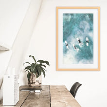 Load image into Gallery viewer, California Surfers Wall Decor. Blue Ocean Waves. Wood Frame with Mat

