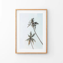 Load image into Gallery viewer, California Tropical Themed Wall Decor. Large Palm Trees. Thin Wood Frame with Mat
