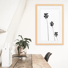 Load image into Gallery viewer, Tropical Black Palm Trees Wall Decor. Wood Frame with Mat
