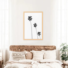 Load image into Gallery viewer, Tropical Black Palm Trees Wall Decor. Wood Frame
